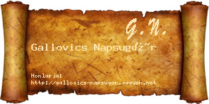 Gallovics Napsugár névjegykártya